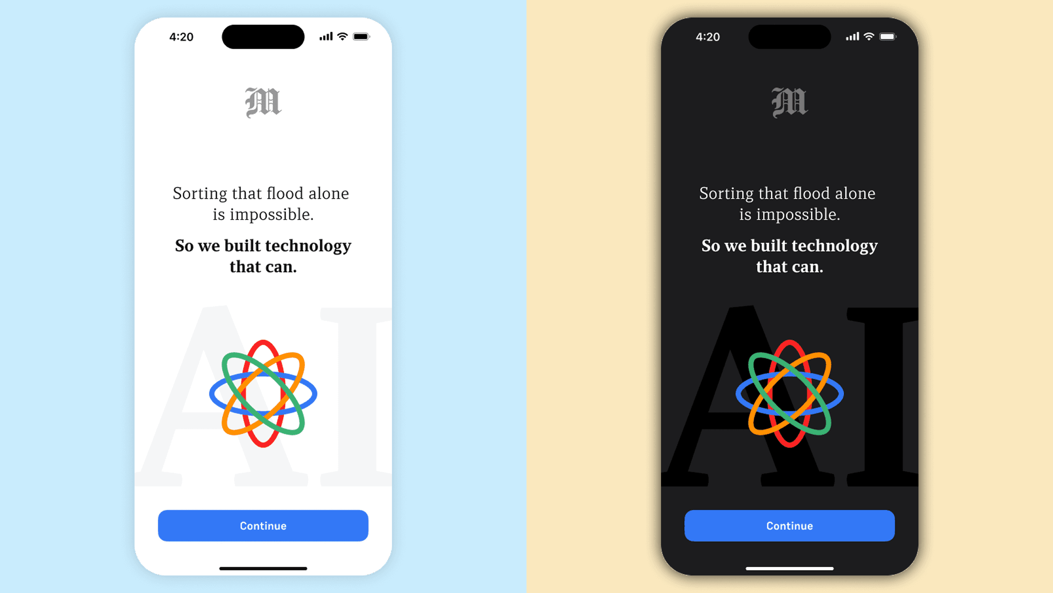 AI introduction showing how technology organizes the news flood