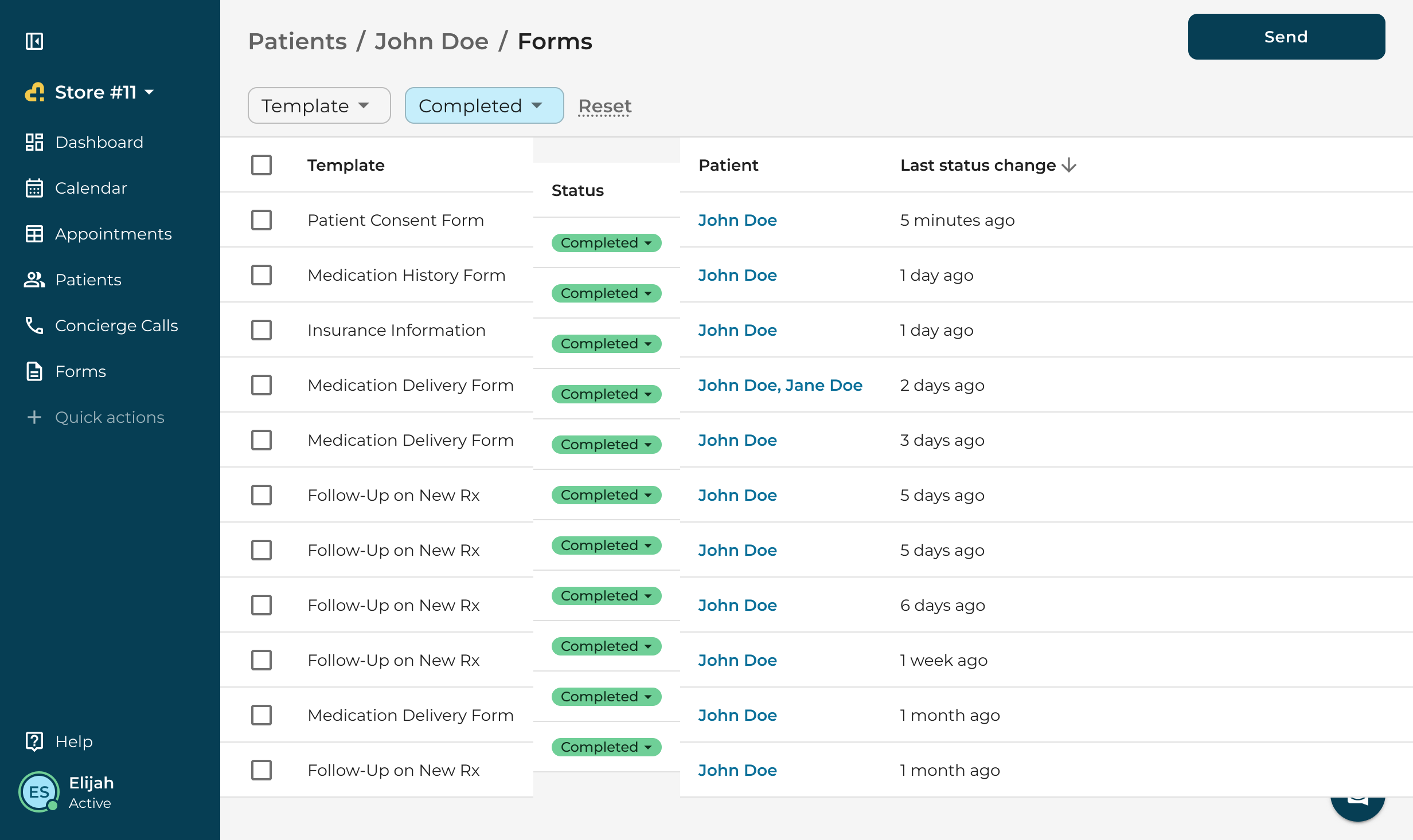 Exploration: forms as a filtered table