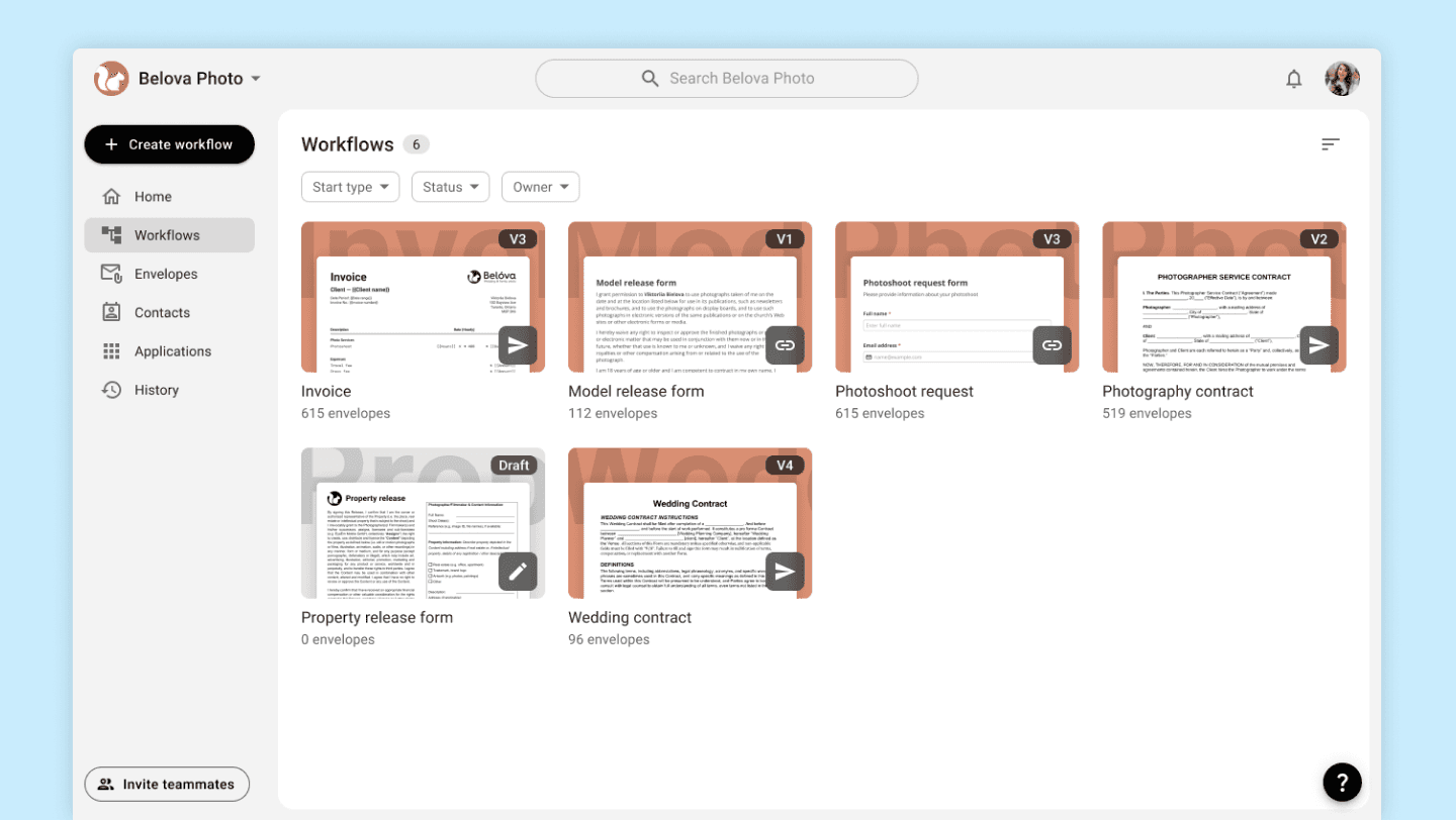 Workflow navigation interface overview