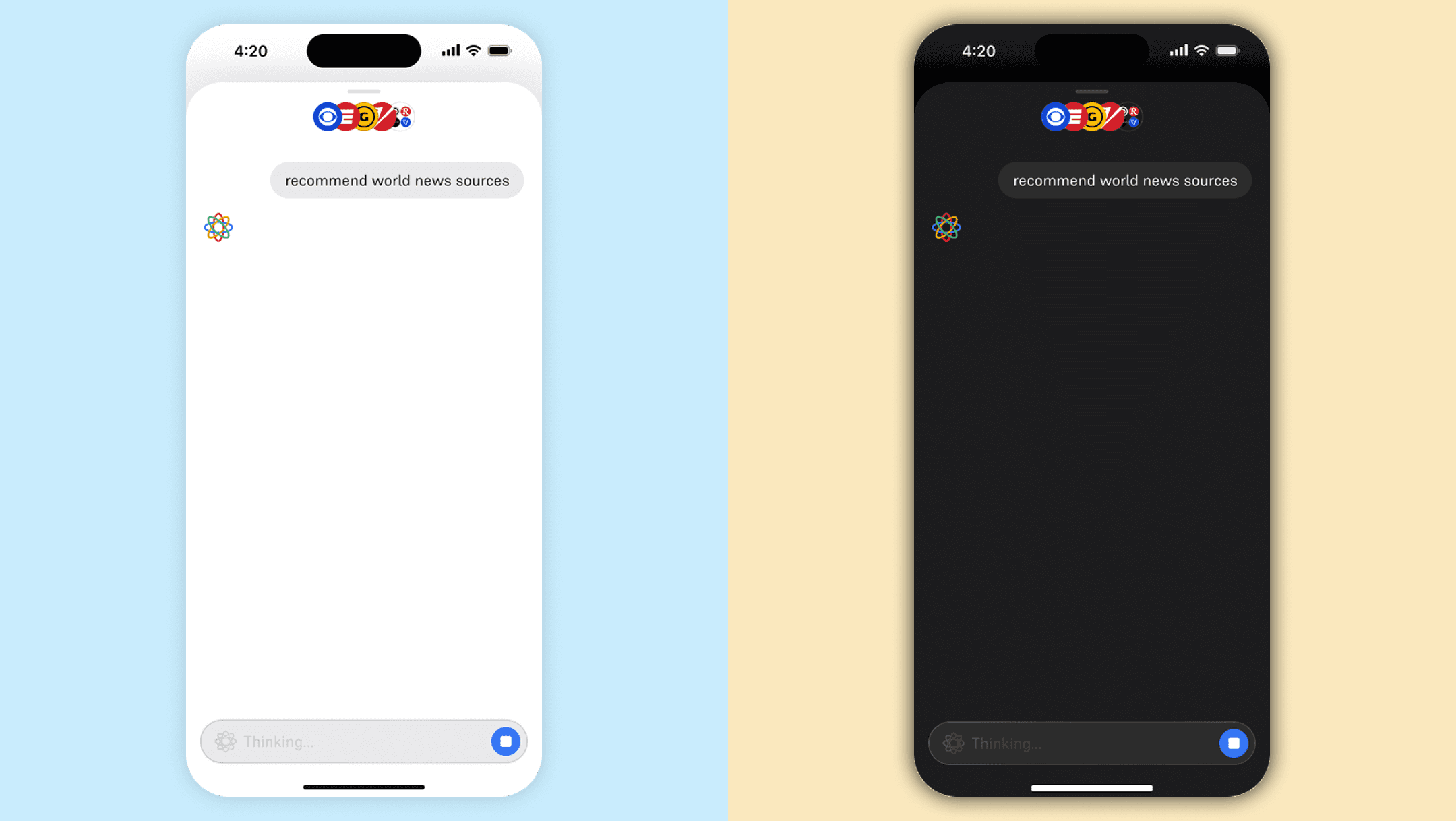 User request screen showing AI processing the query